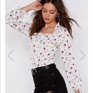 bloom in floral blouse by nasty gal